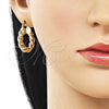 Argolla Pequeña 02.170.0580.25 Oro Laminado, Diseño de Torcido y Hueco, Pulido, Tono Dorado