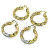 Argolla Mediana 02.170.0249.1.30 Oro Laminado, Diseño de Torcido y Hueco, Pulido, Tono Dorado
