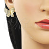 Arete Dormilona 02.170.0587 Oro Laminado, Diseño de Mariposa, Pulido, Tono Dorado