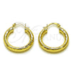 Argolla Mediana 02.213.0880.25 Oro Laminado, Diseño de Hueco, Diamantado, Tono Dorado