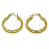 Argolla Pequeña 02.213.0153.25 Oro Laminado, Diseño de Hueco, Diamantado, Tono Dorado