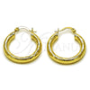 Argolla Pequeña 02.213.0757.25 Oro Laminado, Diseño de Hueco, Diamantado, Tono Dorado