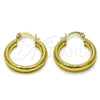 Argolla Pequeña 02.213.0883.25 Oro Laminado, Diseño de Hueco, Diamantado, Tono Dorado