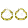 Argolla Pequeña 02.213.0258.25 Oro Laminado, Diseño de Hueco, Diamantado, Tono Dorado