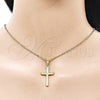 Dije Religioso 05.213.0192 Oro Laminado, Diseño de Cruz, Pulido, Tono Dorado