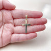 Dije Religioso 05.213.0192 Oro Laminado, Diseño de Cruz, Pulido, Tono Dorado