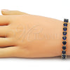 Pulsera Tennis 03.284.0064.3.08 Oro Laminado, Diseño de Corazón, con Zafiro Azul Zirconia Cubica, Pulido, Tono Dorado (Thickness, 8 Inches Length)