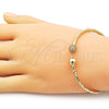 Aro Individual 07.282.0049 Oro Laminado, Diseño de Bola, con Blanca Micro Pave, Diamantado, Tono Dorado (Thickness, One size fits all)