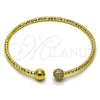 Aro Individual 07.282.0049 Oro Laminado, Diseño de Bola, con Blanca Micro Pave, Diamantado, Tono Dorado (Thickness, One size fits all)