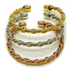 Aro Trio 07.282.0057 Oro Laminado, Diseño de Torcido, Pulido, Tres Tonos (06 MM Thickness, One size fits all)