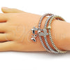 Aro Trio 07.282.0070 Oro Laminado, Diseño de Mariposa, con Blanca Zirconia Cubica, Pulido, Tres Tonos (Thickness, One size fits all)