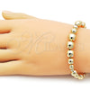 Pulsera Elegante 03.282.0013.08 Oro Laminado, Diseño de Bola y Hueco, Pulido, Tono Dorado (10 MM Thickness, 8 Inches Length)