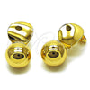 Arete Colgante 02.282.0097 Oro Laminado, Diseño de Bola, Pulido, Tono Dorado