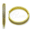 Argolla Huggie 02.282.0102.35 Oro Laminado, con Blanca Micro Pave, Pulido, Tono Dorado