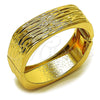 Aro Individual 07.307.0053.05 Oro Laminado, Diamantado, Tono Dorado (22 MM Thickness, Size 5 (2.50 Diameter))