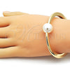 Aro Individual 07.307.0063.04 Oro Laminado, Diseño de Bola, con Perla Marfil, Pulido, Tono Dorado (Grosor 16 MM, Talla 4 (2,25 de Diámetro))