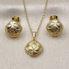 Juego de Arete y Dije de Adulto 10.379.0097 Oro Laminado, Diamantado, Tono Dorado