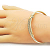 Aro Individual 07.237.0001.05 Oro Laminado, Diseño de Llave Griega, con Blanca Zirconia Cubica, Pulido, Tono Dorado (Thickness, Size 5 (2.50 Diameter))
