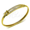 Aro Individual 07.237.0001.05 Oro Laminado, Diseño de Llave Griega, con Blanca Zirconia Cubica, Pulido, Tono Dorado (Thickness, Size 5 (2.50 Diameter))