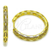 Argolla Huggie 02.237.0038.35 Oro Laminado, con Blanca Micro Pave, Pulido, Tono Dorado