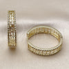 Argolla Huggie 02.237.0040.30 Oro Laminado, Diseño de File, con Blanca Micro Pave, Pulido, Tono Dorado