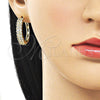 Argolla Huggie 02.237.0041.25 Oro Laminado, con Blanca Zirconia Cubica, Pulido, Tono Dorado