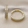 Argolla Huggie 02.237.0041.25 Oro Laminado, con Blanca Zirconia Cubica, Pulido, Tono Dorado