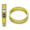 Argolla Huggie 02.237.0044.35 Oro Laminado, Diseño de Llave Griega, Pulido, Tono Dorado