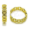 Argolla Huggie 02.237.0047.35 Oro Laminado, Diseño de Hebilla del Cinturón, Pulido, Tono Dorado