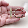 Argolla Huggie 02.237.0051.35 Oro Laminado, con Blanca Micro Pave, Pulido, Tono Dorado