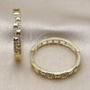 Argolla Huggie 02.237.0052.30 Oro Laminado, con Blanca Micro Pave, Pulido, Tono Dorado