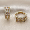 Argolla Huggie 02.266.0065.18 Oro Laminado, con Blanca Zirconia Cubica, Pulido, Tono Dorado