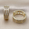 Argolla Huggie 02.266.0068.20 Oro Laminado, con Blanca Zirconia Cubica, Pulido, Tono Dorado