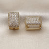 Argolla Huggie 02.266.0069.12 Oro Laminado, con Blanca Zirconia Cubica, Pulido, Tono Dorado