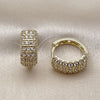 Argolla Huggie 02.266.0072.18 Oro Laminado, con Blanca Zirconia Cubica, Pulido, Tono Dorado