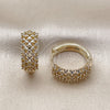 Argolla Huggie 02.266.0073.20 Oro Laminado, con Blanca Zirconia Cubica, Pulido, Tono Dorado