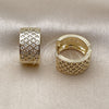 Argolla Huggie 02.266.0075.15 Oro Laminado, con Blanca Zirconia Cubica, Pulido, Tono Dorado