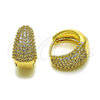 Argolla Huggie 02.283.0365.20 Oro Laminado, con Blanca Zirconia Cubica, Pulido, Tono Dorado