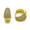Argolla Huggie 02.283.0365.20 Oro Laminado, con Blanca Zirconia Cubica, Pulido, Tono Dorado