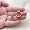 Argolla Huggie 02.283.0370.20 Oro Laminado, con Blanca Micro Pave, Pulido, Tono Dorado