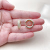 Argolla Huggie 02.283.0372.18 Oro Laminado, con Blanca Micro Pave, Pulido, Tono Dorado