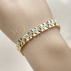Pulsera Solida 03.213.0407.07 Oro Laminado, Diseño de Corazón, Diamantado, Tono Dorado (Thickness, 7 Inches Length)