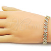 Pulsera Solida 03.213.0398.1.07 Oro Laminado, Diseño de Corazón, Diamantado, Tono Dorado (Thickness, 7 Inches Length)