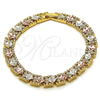 Pulsera Solida 03.196.0033.07 Oro Laminado, Diseño de Estrella, Diamantado, Tres Tonos (08 MM Thickness, 8 Inches Length)