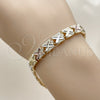 Pulsera Solida 03.196.0036.07 Oro Laminado, Diamantado, Tres Tonos (Thickness, 7 Inches Length)