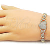 Pulsera Elegante 03.283.0546.07 Oro Laminado, Diseño de Besos y Abrazos y Corazón, con Blanca Zirconia Cubica, Pulido, Tono Dorado (Thickness, 8 Inches Length)
