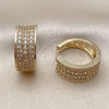 Argolla Huggie 02.283.0376.20 Oro Laminado, Diseño de Gota, con Blanca Zirconia Cubica, Pulido, Tono Dorado