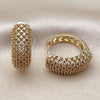 Argolla Huggie 02.283.0377.25 Oro Laminado, Diseño de Corazón, con Blanca Zirconia Cubica, Pulido, Tono Dorado