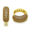 Argolla Huggie 02.283.0377.25 Oro Laminado, Diseño de Corazón, con Blanca Zirconia Cubica, Pulido, Tono Dorado