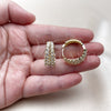 Argolla Huggie 02.237.0055.20 Oro Laminado, con Blanca Zirconia Cubica, Pulido, Tono Dorado